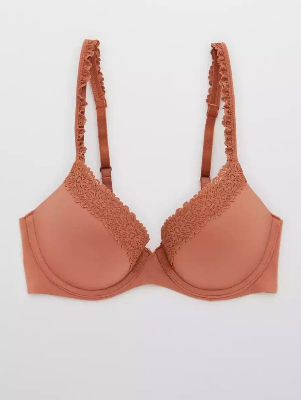 AERIE🤎 Demi Push Up Blossom Lace Trim Bra SIZE 34C
